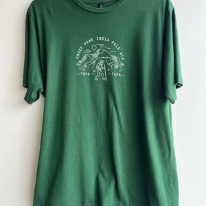 TOPA TOPA Brewing Company, chief peak, India pale ale, green shirt, size large.